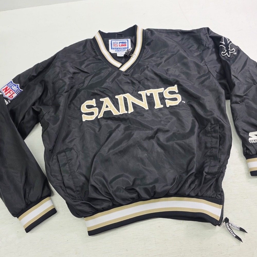 Vintage 90's Starter New Orleans Saints NFL Pro Line Pullover Jacket XL Korea - Picture 2 of 12